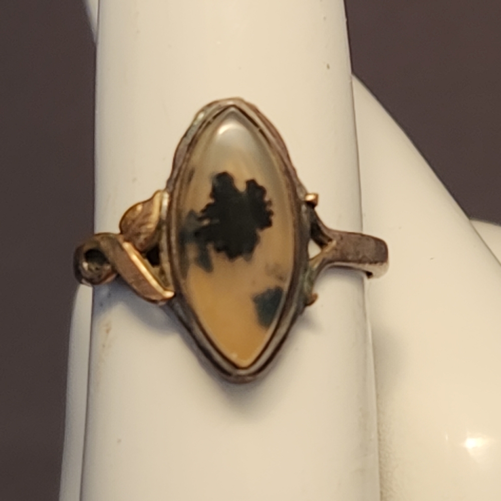 Vintage CLARK & COOMBS Dendritic Montana Agate Ring
